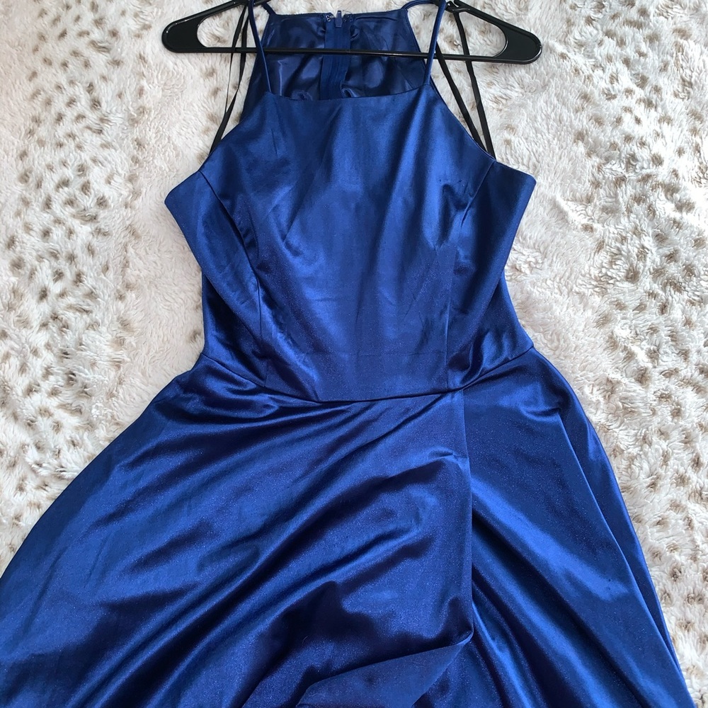 Windsor Satin Blue Prom Dress